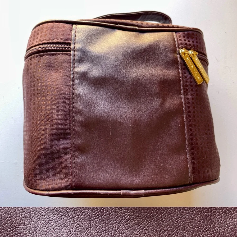 ESTEE LAUDER Burgundy Vinyl Cosmetics Travel TRAIN CASE
